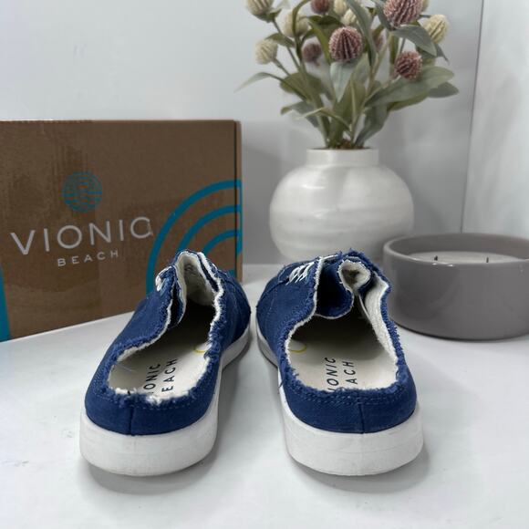 Vionic Beach Breeze Canvas Slip On Sneaker Blue Women 5M - Picture 4 of 10